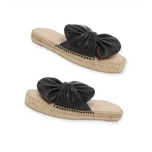 Patricia Green Bow Leather Espadrilles